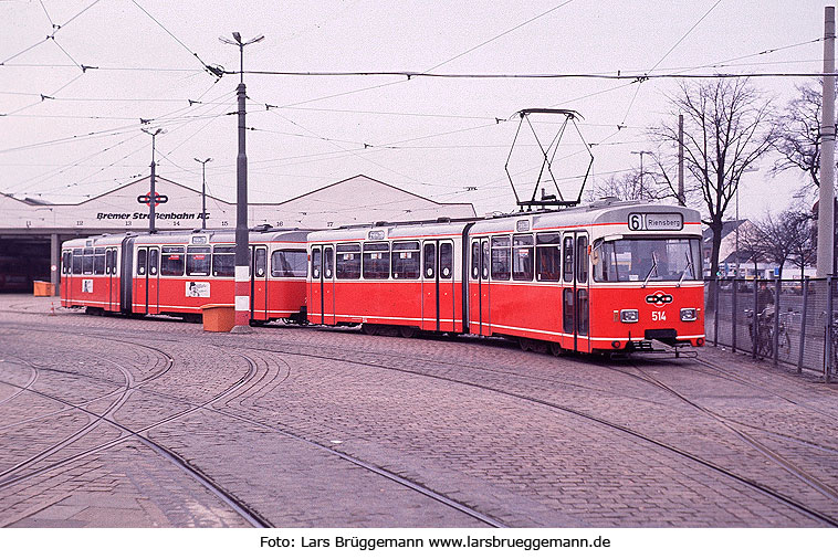 Die Straßenbahn in Bremen - Haltestelle Gröpelingen - Betriebshof