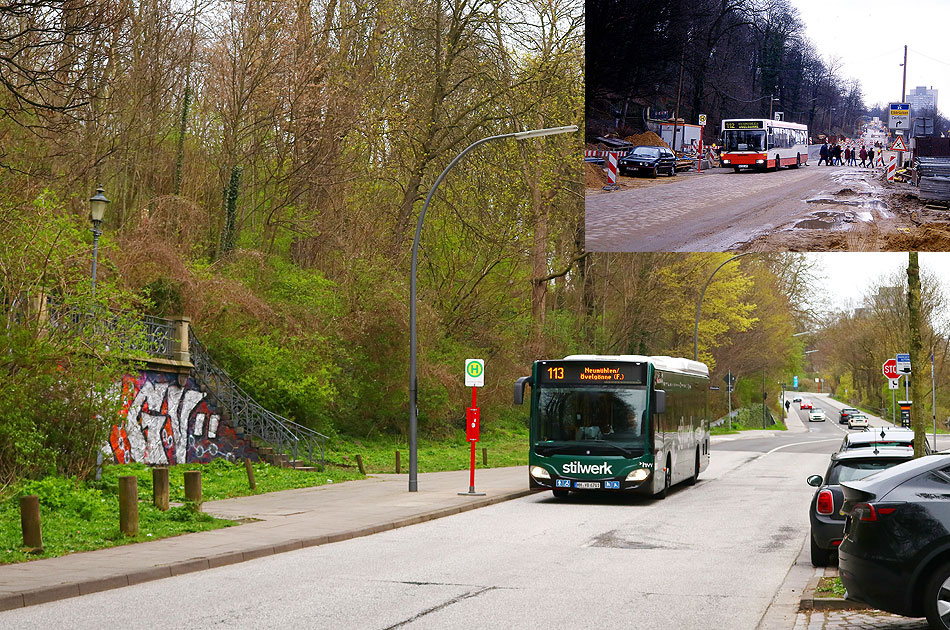 Die Bushaltestelle Neum&uuml;hler Kirchenweg