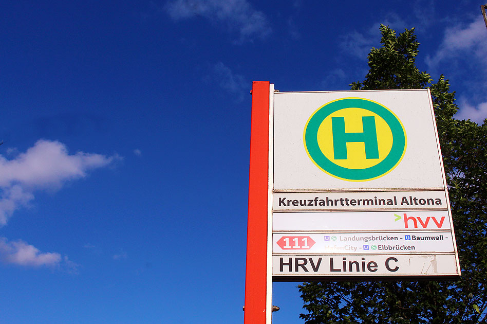 Die Bushaltestelle Kreuzfahrtterminal Altona