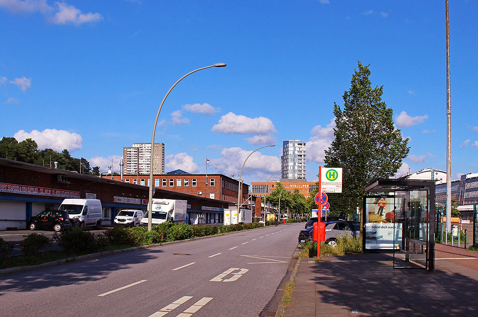 Die Bushaltestelle Kreuzfahrtterminal Altona
