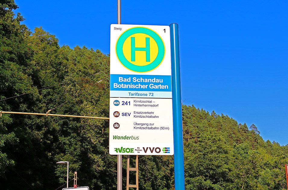 Die Bushaltestelle Bad Schandau Botanischer Garten