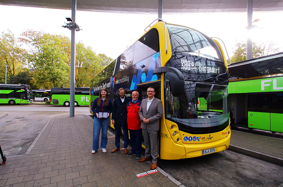 Berliner Doppeldeckerbus von der BVG im Testeinsatz bei der VHH