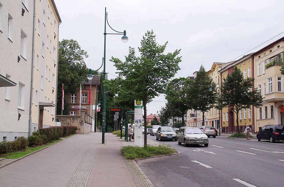 Der Obus in Eberswalde an der Haltestelle Grabowstraße