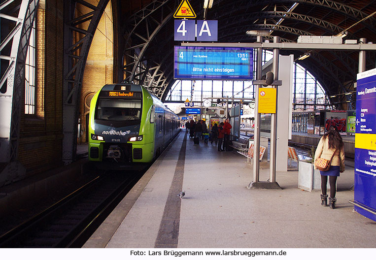 Nordbahn Triebwagen im Bahnhof Hamburg Dammtor