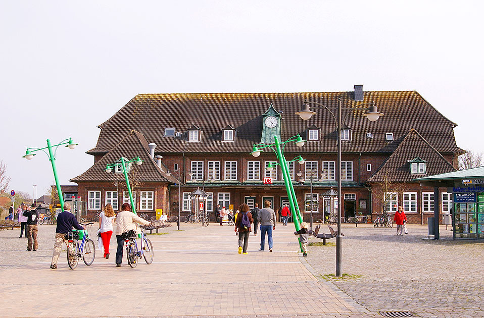 Das Bahnhofsgebädue von Westerland auf Sylt