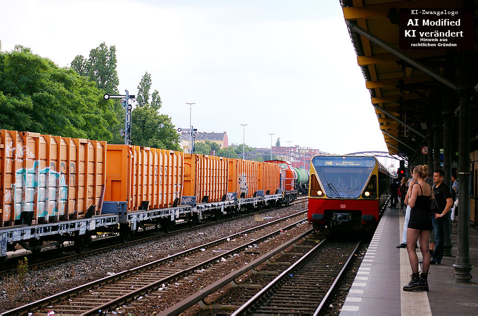 Der Bahnhof Berlin-Neuk&ouml;lln der S-Bahn in Berlin