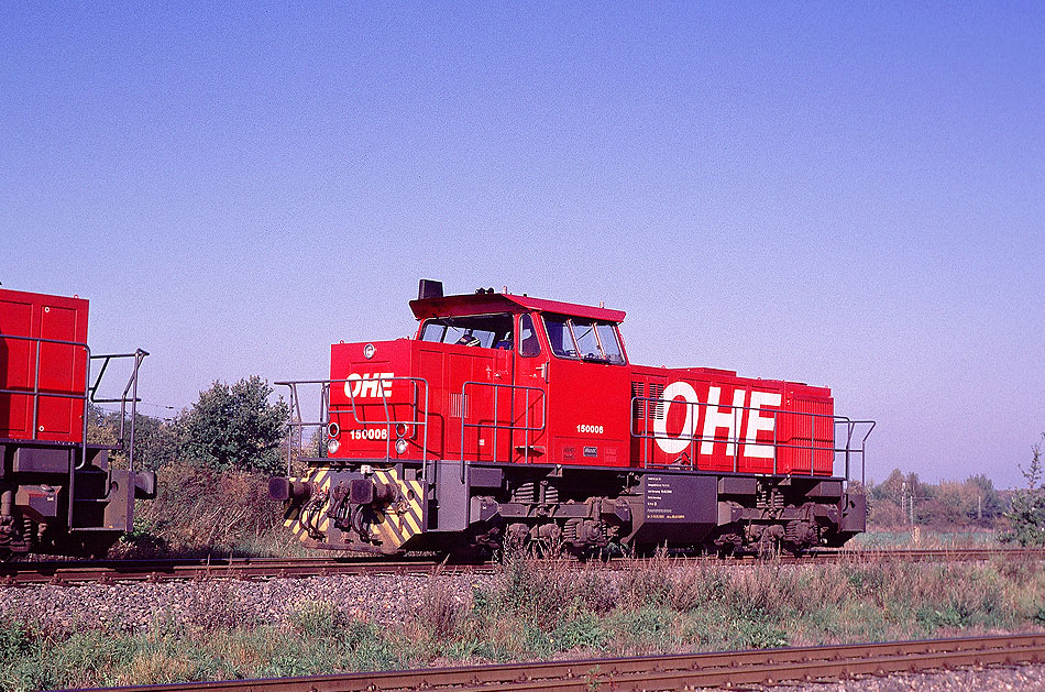 Die OHE 150006 am 25. Oktober 2006 im Metronom-Bw Uelzen