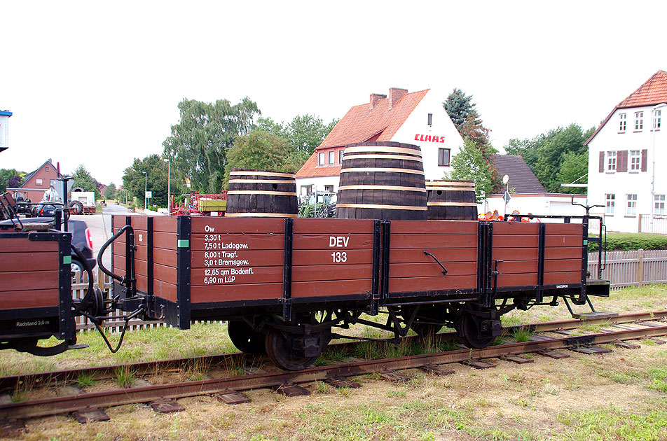 Der DEV Güterwagen 133 hergestellt vom Waggonbau Görlitz für die Franzburger Kreisbahnen