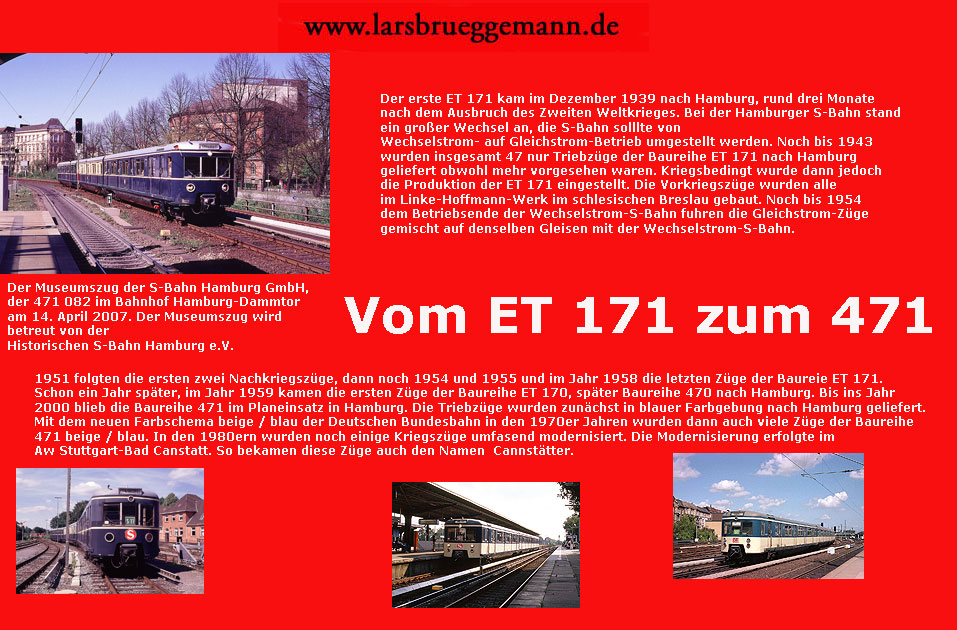Die Baureihe 471 vormals ET 171 der Hamburger S-Bahn