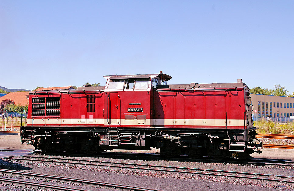 Das Harzkamel 199 861-6 im Bw Wernigerode bei der HSB