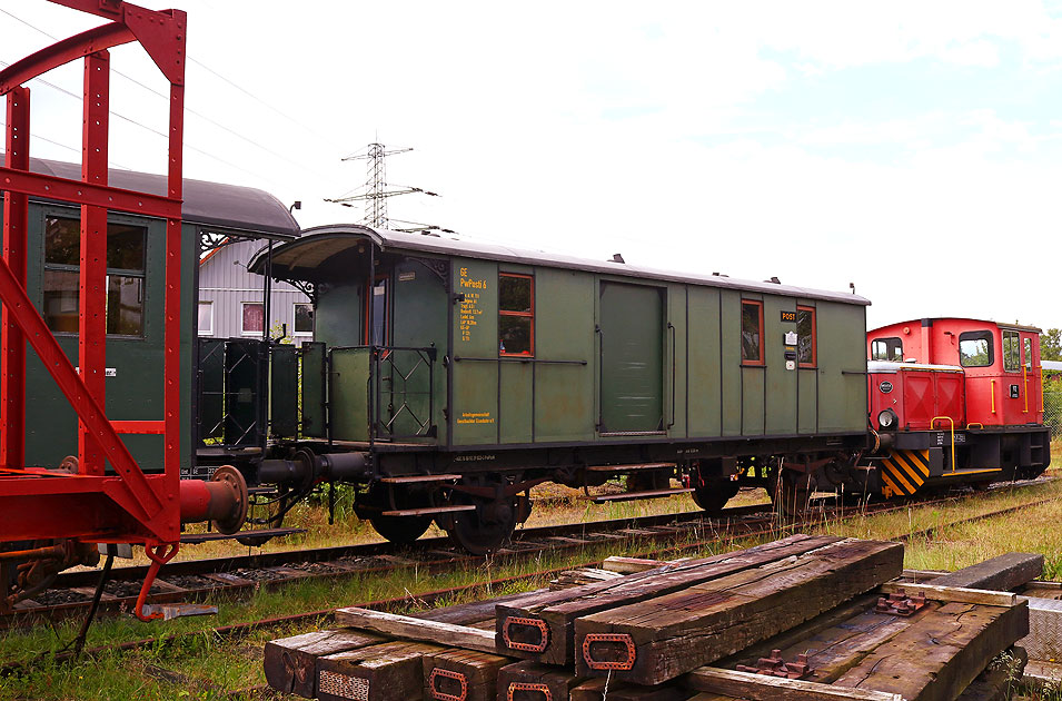 GE PwPosti 6, der ehemalige OHE-Packwagen 0105