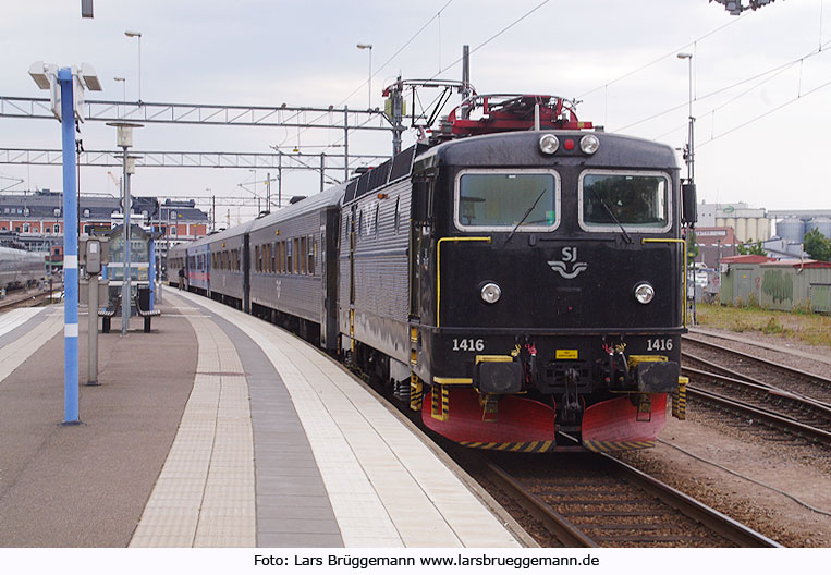 Bahnhof Kalmar - Schweden - Statens Järnvägar - Rc6 - 1416