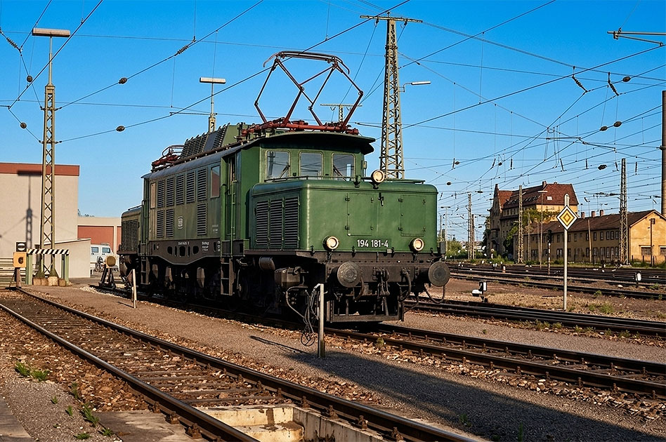 Eine Lok der Baureihe 194 im Bahnhof Singen (Hohentwiel)