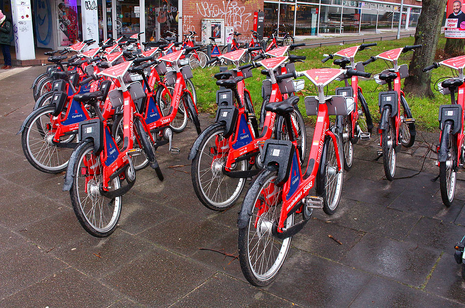 Das Stadtrad in Hamburg - Ausleihstation Bahnhof Reeperbahn in Hamburg