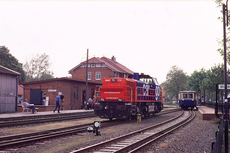 Die SBB-Lok Am 843 052-2 im Bahnhof Bruchhausen-Vilsen