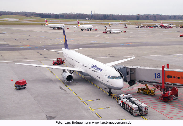 Hamburg Reiseführer: Flughafen mit Flugzeug