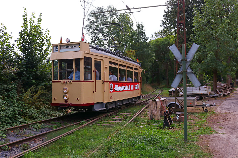 Der ex ÜSTRA 181 Hawa Stahlwagen im Straßenbahn-Museum Wehmingen