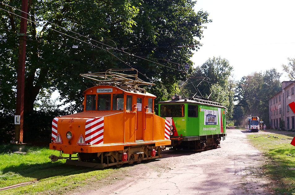 Schleifwagen der Straßenbahn Bremerhaven im Straßenbahn-Museum Wehmingen bei Hannover