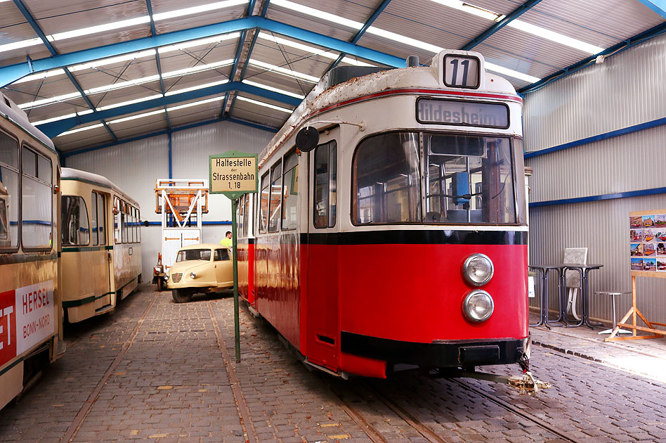 Der ex Üstra 711 - Rote 11 - im Straßenbahnmuseum Wehmingen