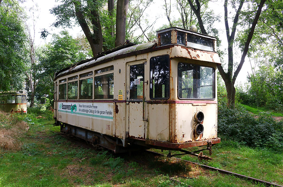 Der ex ÜSTRA 215 im Straßenbahnmuseum Wehmingen