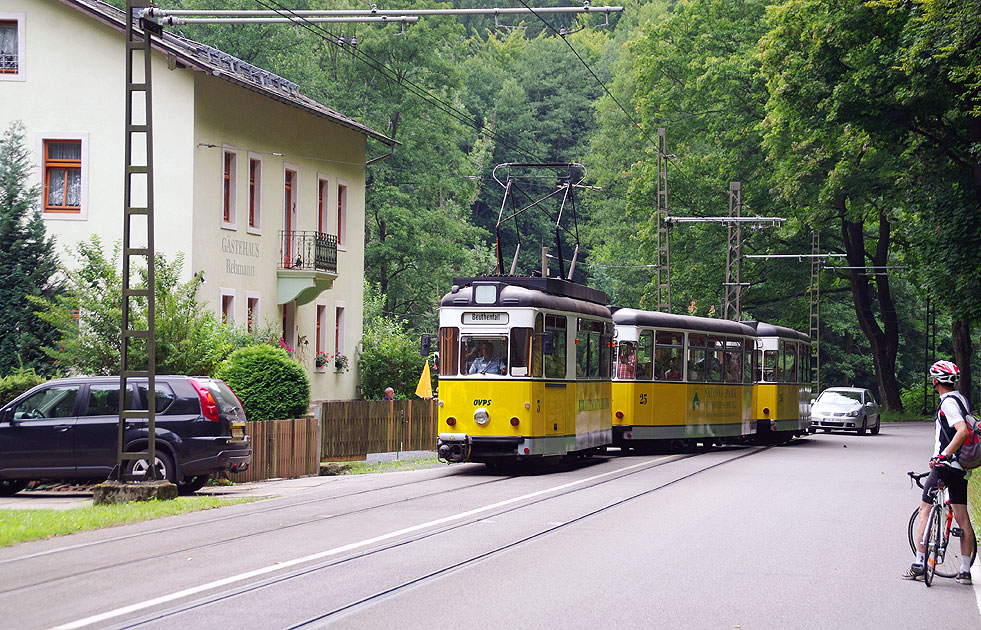 Die Schneiderweiche an der Kirnitzschtalbahn