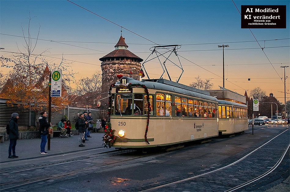 Die Stra&szlig;enbahn in N&uuml;rnberg - ein Gro&szlig;raumtriebwagen vom Typ T4