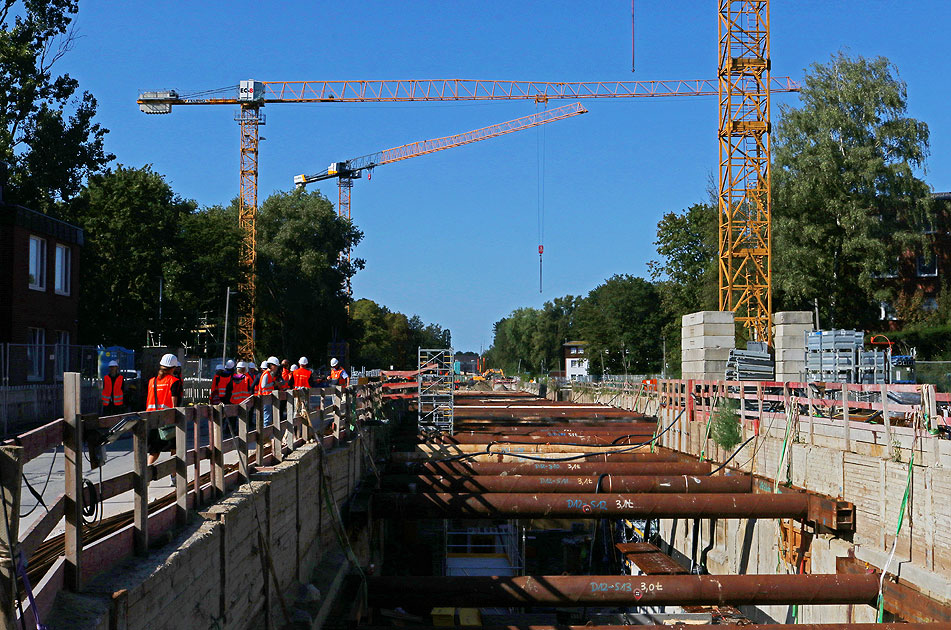 Die Baustelle vom U-Bahn-Bahnhof Stoltenstraße in Hamburg-Horn