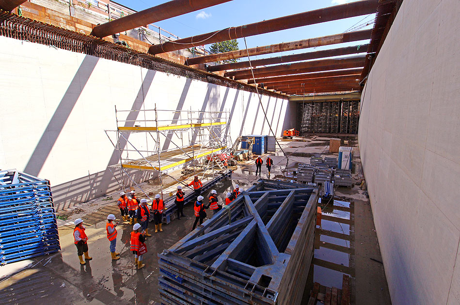 Der Bahnhof Horner Geest der Hamburger Hochbahn im Bau