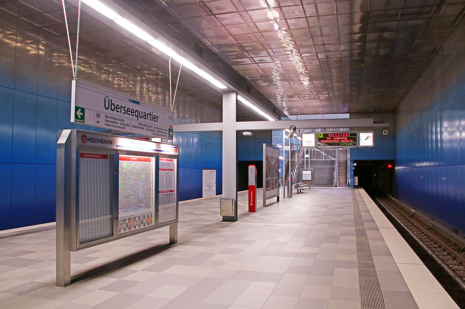 Der Bahnhof Überseequartier der Hamburger Hafencity-U-Bahn
