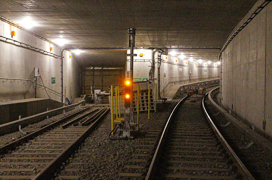 Der U-Bahn-Tunnel am Bahnhof Horner Rennbahn in Hamburg