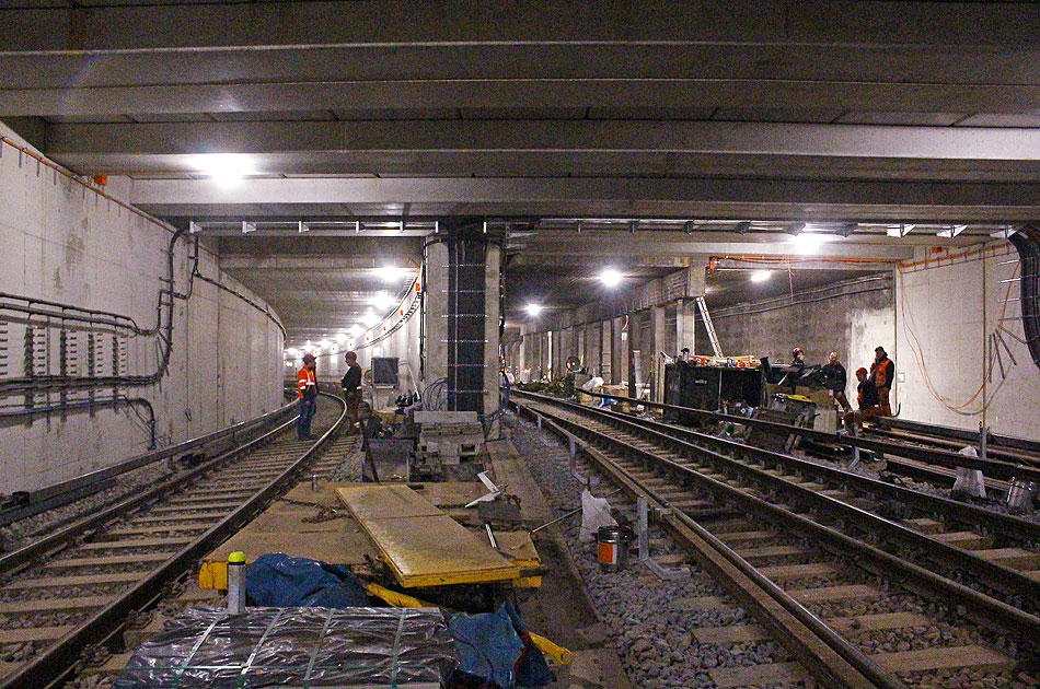 Der Tunnel am Bahnhof Horner Rennbahn in Hamburg bei der Hochbahn