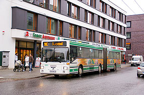 Ein BBG Bus in Eberswalde Am Markt