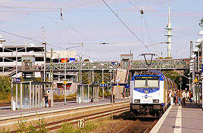 Metronom im Bahnhof Buchholz in der Nordheide