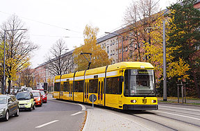 Die Haltestelle Spenerstraße der Straßenbahn in Dresden