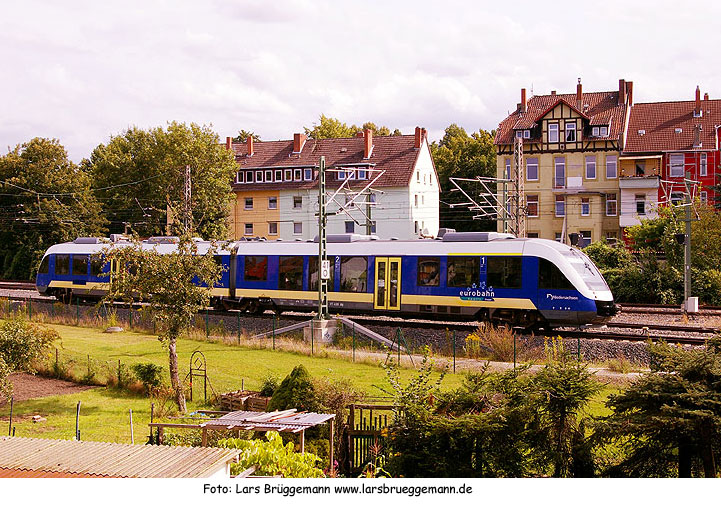 Ein Eurobahn Lint-Triebwagen in Hildesheim