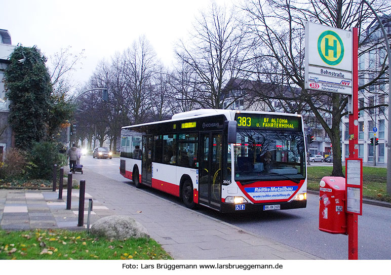 Bus Haltestelle Behnstraße - die Linie 383 heute 288 und 111