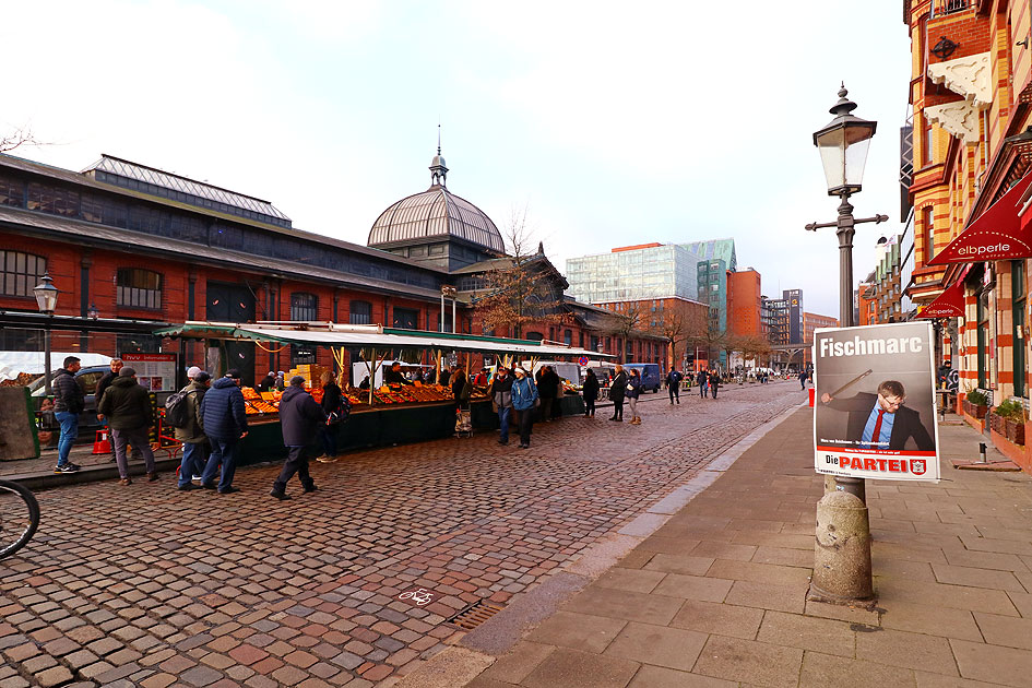 Der Fischmarkt in Hamburg und die Große Elbstraße
