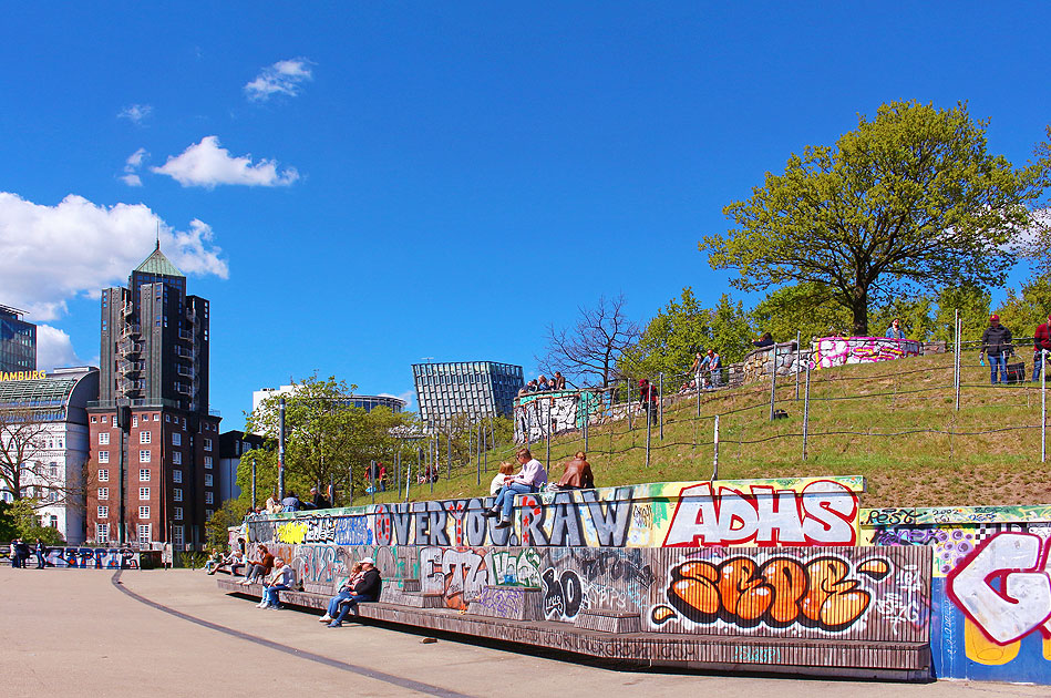 Der Stintfang in Hamburg über den Landungsbrücken