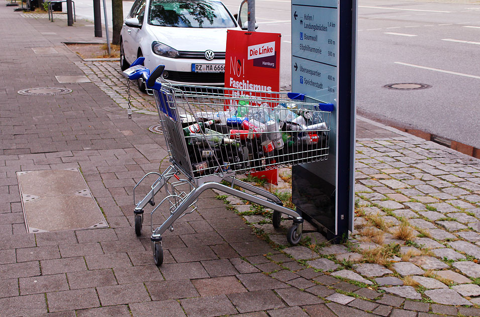 Pfandflaschen im Einkaufswagen